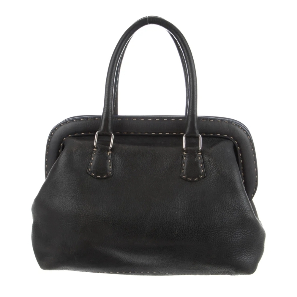 FENDI Elegant BlUE Leather Handbag